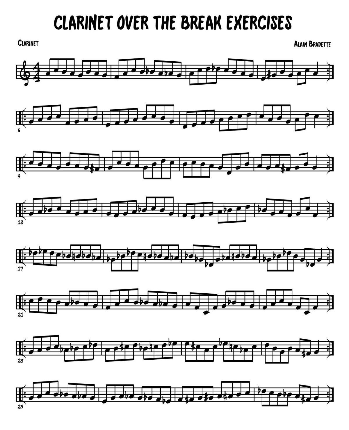 Over The Break Clarinet Exercises