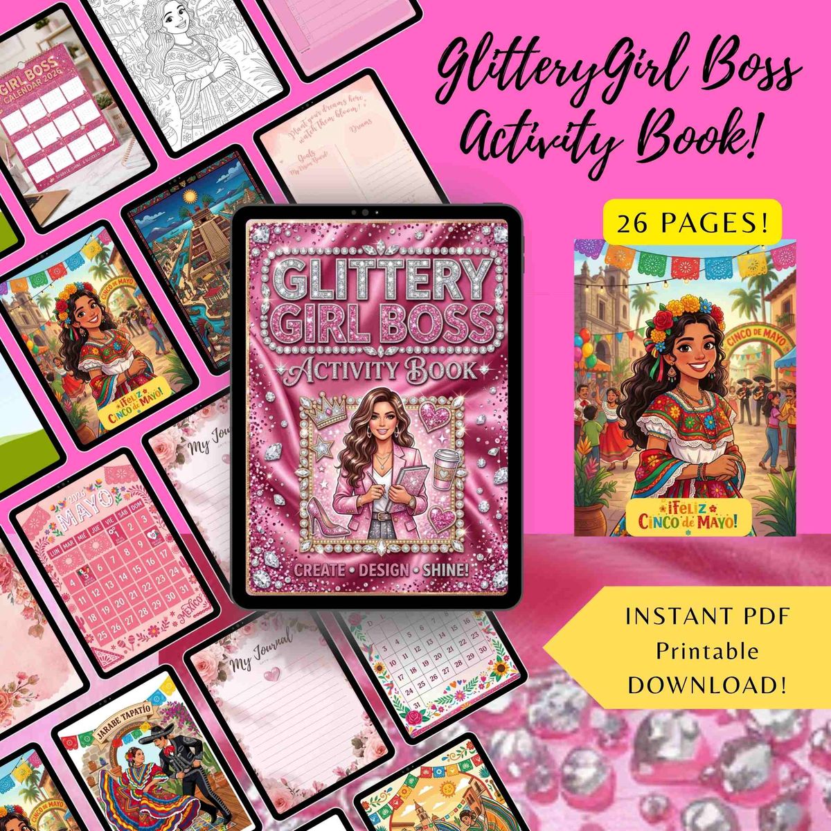 Glittery Girl Boss Activity Book!