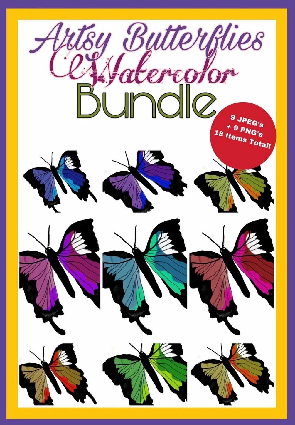 Annorstock Beautiful Watercolor Butterflies