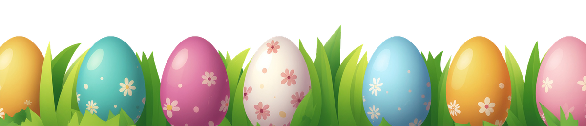 Easter Grass and Eggs _ PNG _ Transparent Background _ AnnorStock