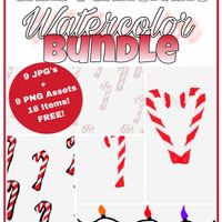 AnnorStock Candy Cane Lane Watercolor Bundle