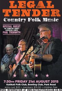  Legal Tender at Kati Kati Folk Club with special Guest Paul Trenwith