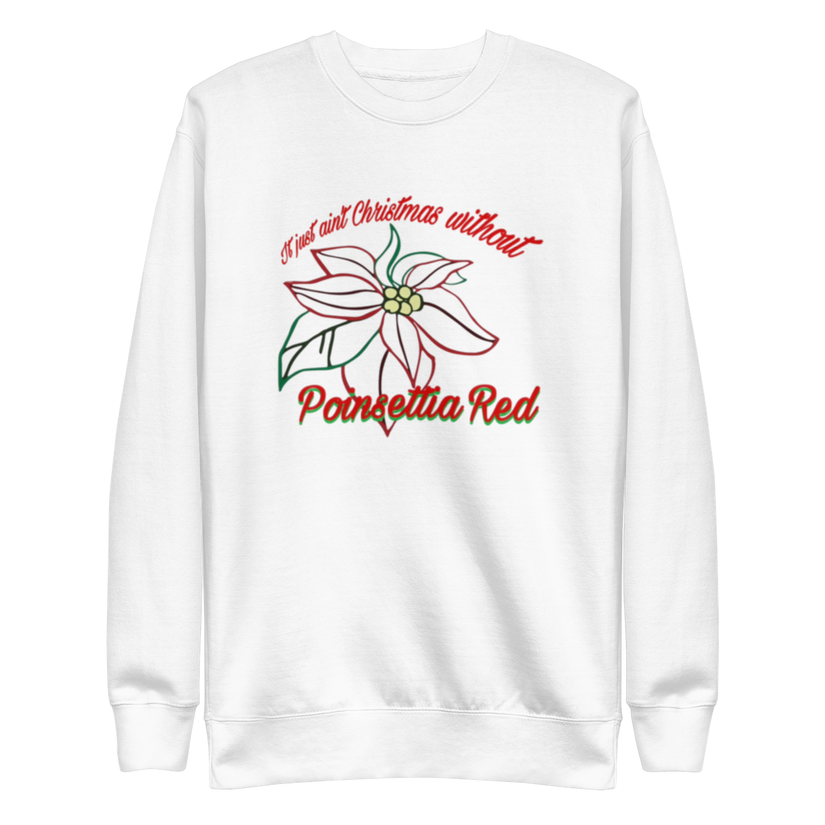 *FREE SHIPPING* Poinsettia Red - Embroidered Unisex Sweatshirt