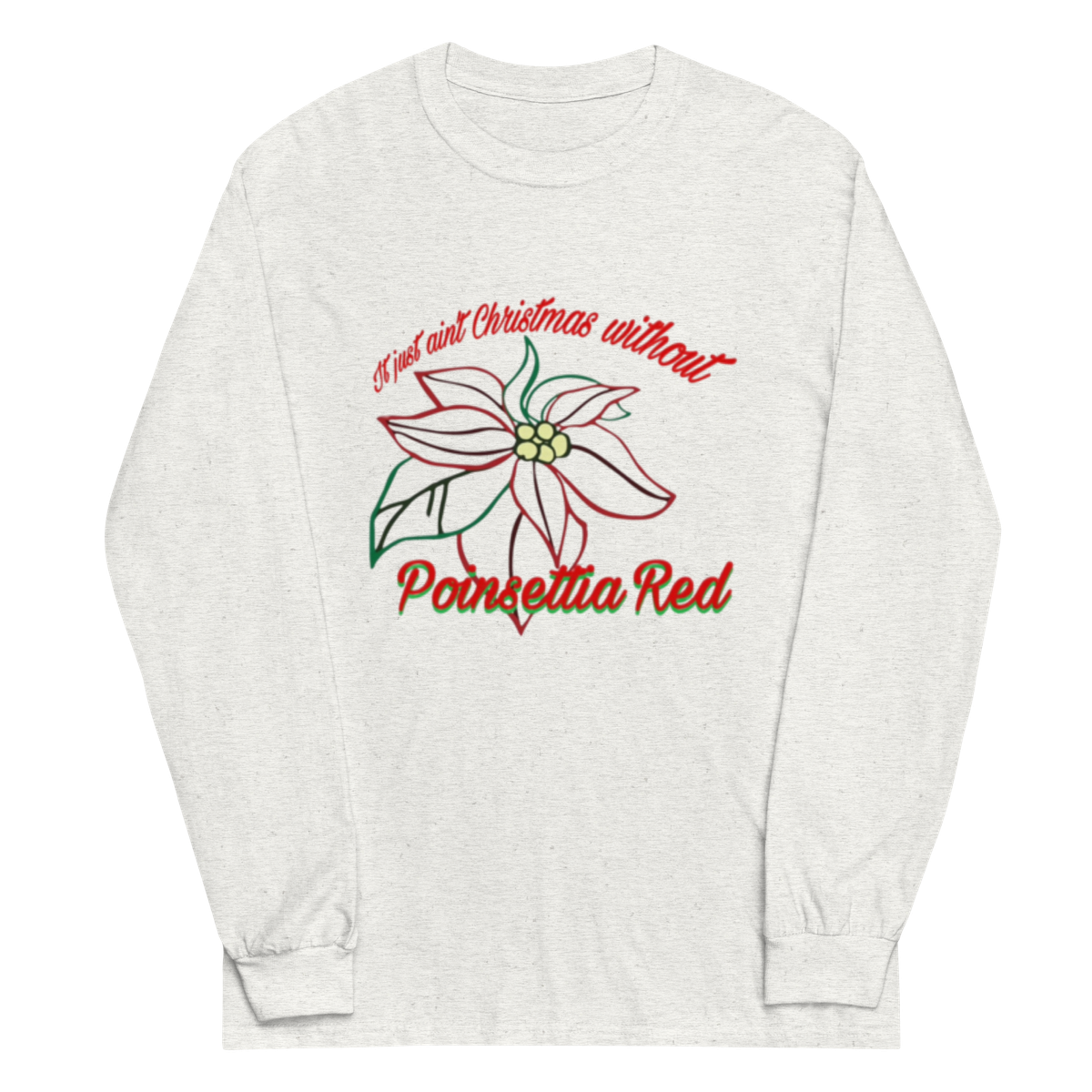 *FREE SHIPPING* Poinsettia Red - Unisex Long Sleeve Shirt
