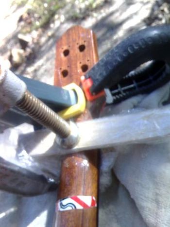 With the careful application of special glue and strong clamping pressure we can save this guitar.
