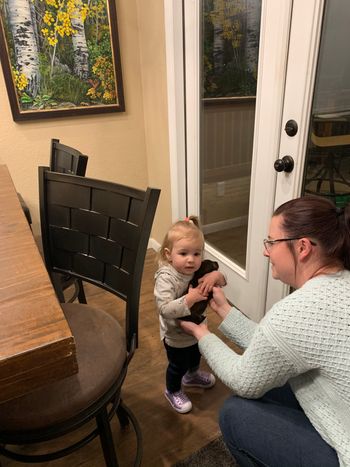 My grand daughter loves the puppies. She kept giving them kisses!♥️♥️
