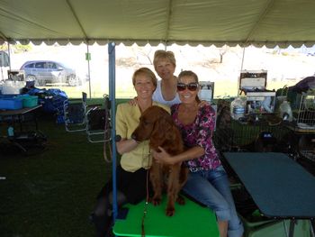 Violet, Ginny, and I with Torch (brown boy) at the shows in Scottsdale, AZ in March 2014.
