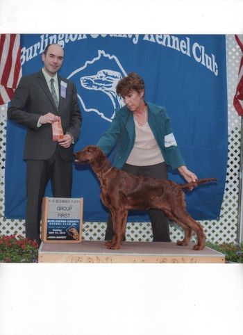 Etta James winning a Puppy Group 1 with her owner, Lola Gamble. Galewinns Flarestar At Last June 2015
