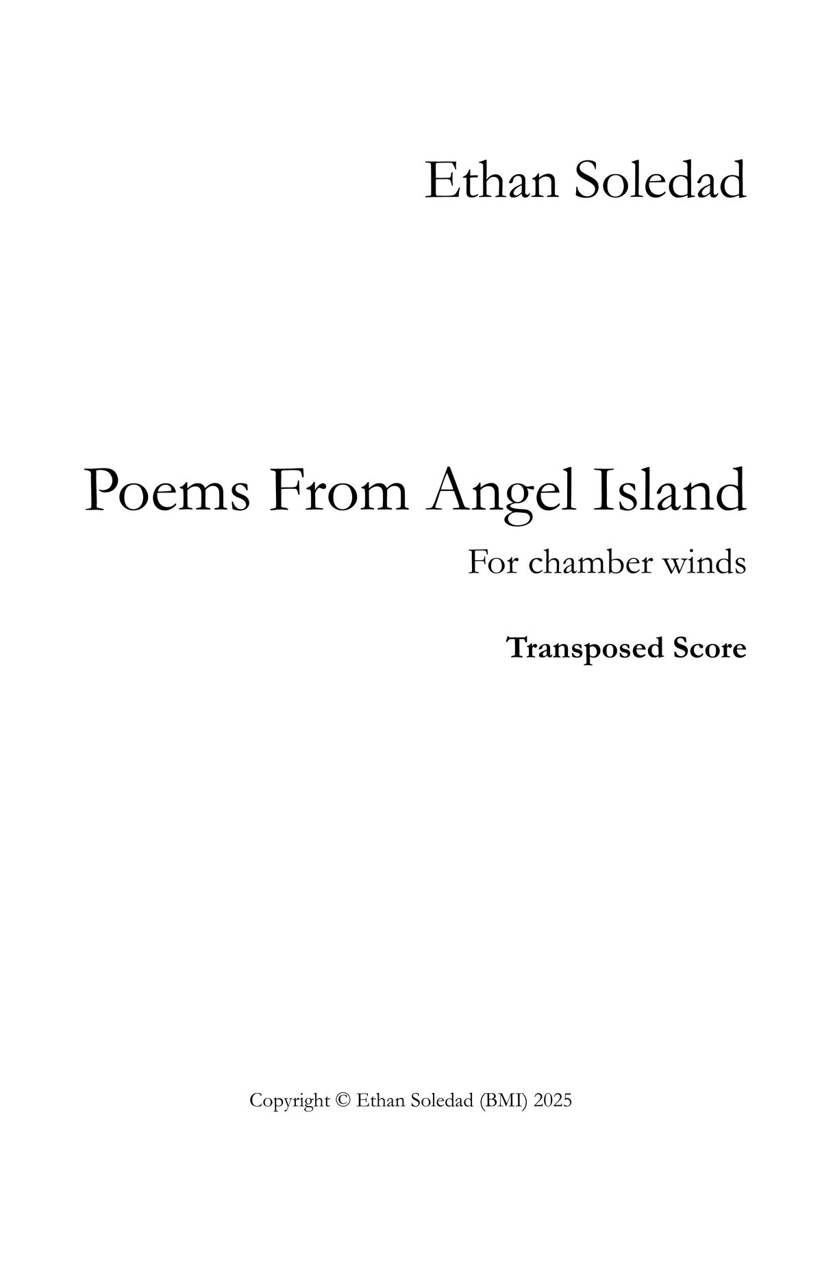 Poems from Angel Island (chamber winds) parts and score pdf