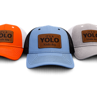 YOLO Leather Patch Snap Back Hat