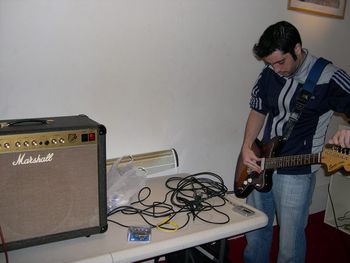 Mark fiddling... Scream Studios February 2006 Photo courtesy of Tom Del Rio (2006)
