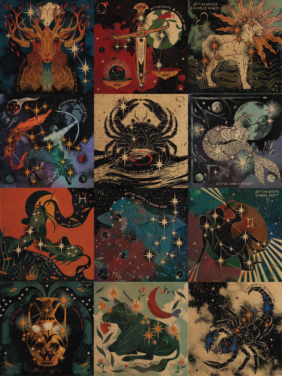 Full pack of Astrology stickers