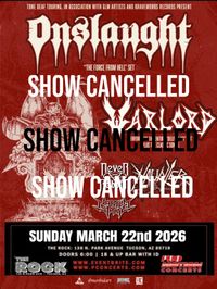 CANCELLED: Onslaught with Warlord Live at the Rock, 2026!