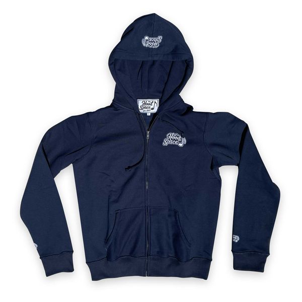 Hood Space Navy Zip-Up Hoodie - Hoodspace Music