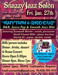 Snazzy Jazz Salon-"Rhythm & Groove" (Susannah Martin R&B/Smooth Jazz Trio)