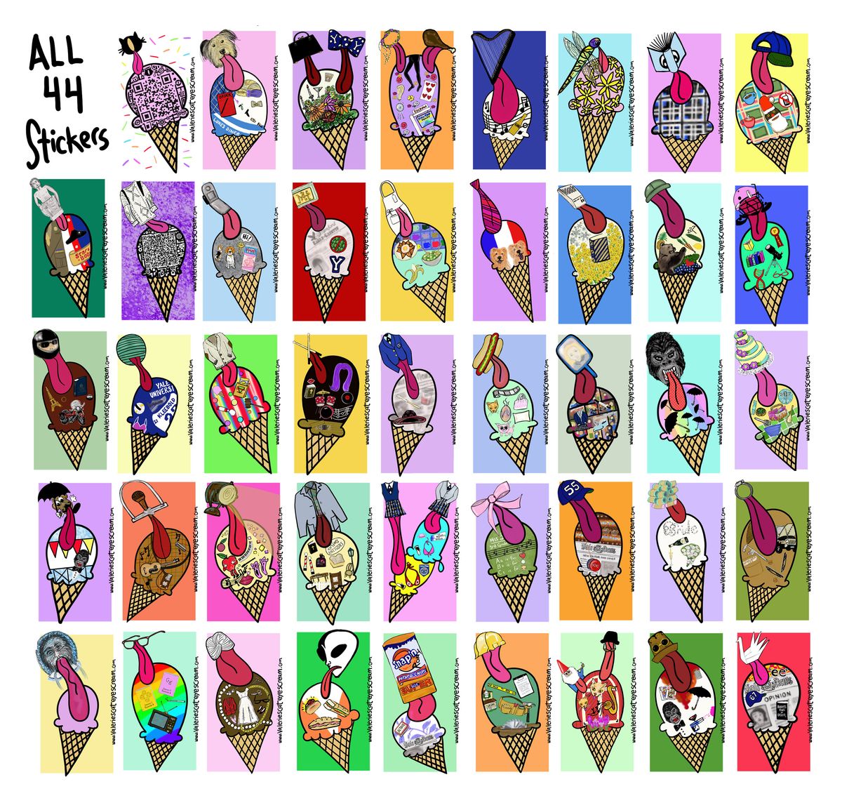 INDIVIDUAL Character Ice Cream Vinyl stickers! in person pickup