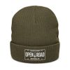 Ribbed Knit Beanie White Logo| Atlantis