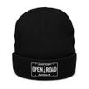 Ribbed Knit Beanie White Logo| Atlantis