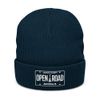 Ribbed Knit Beanie White Logo| Atlantis