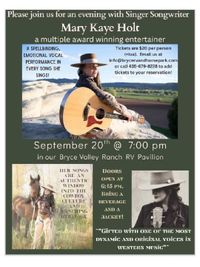 Bryce Valley Ranch hosts concert with Mary Kaye Holt