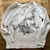Peony T-Shirt #1 White/Black SZ M Stretch Cotton Blend
