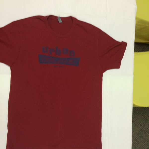 Men's Blue Letter on Burgundy