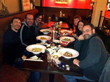 Dinner in Tilburg (NL) on the Mike Keneally Band Tour, 2013
