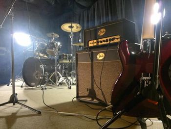 Godsticks video shoot at Newbridge Memo, October 2012 with Suhr Guitars , Pearl Drums and Tama UK
