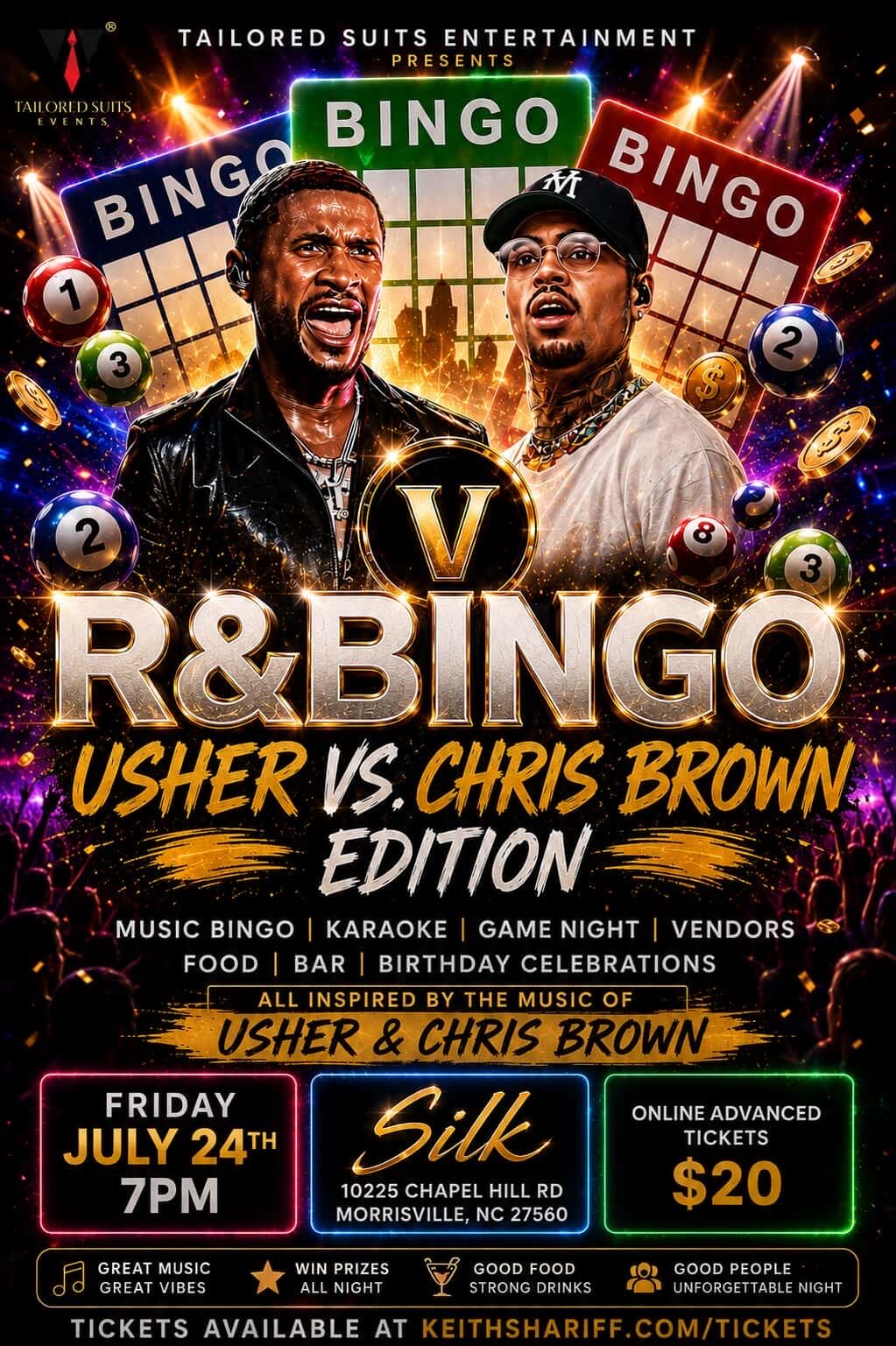 LIMITED EARLY BIRD R&Bingo: Usher VS Chris Brown Edition Admission (Copy)