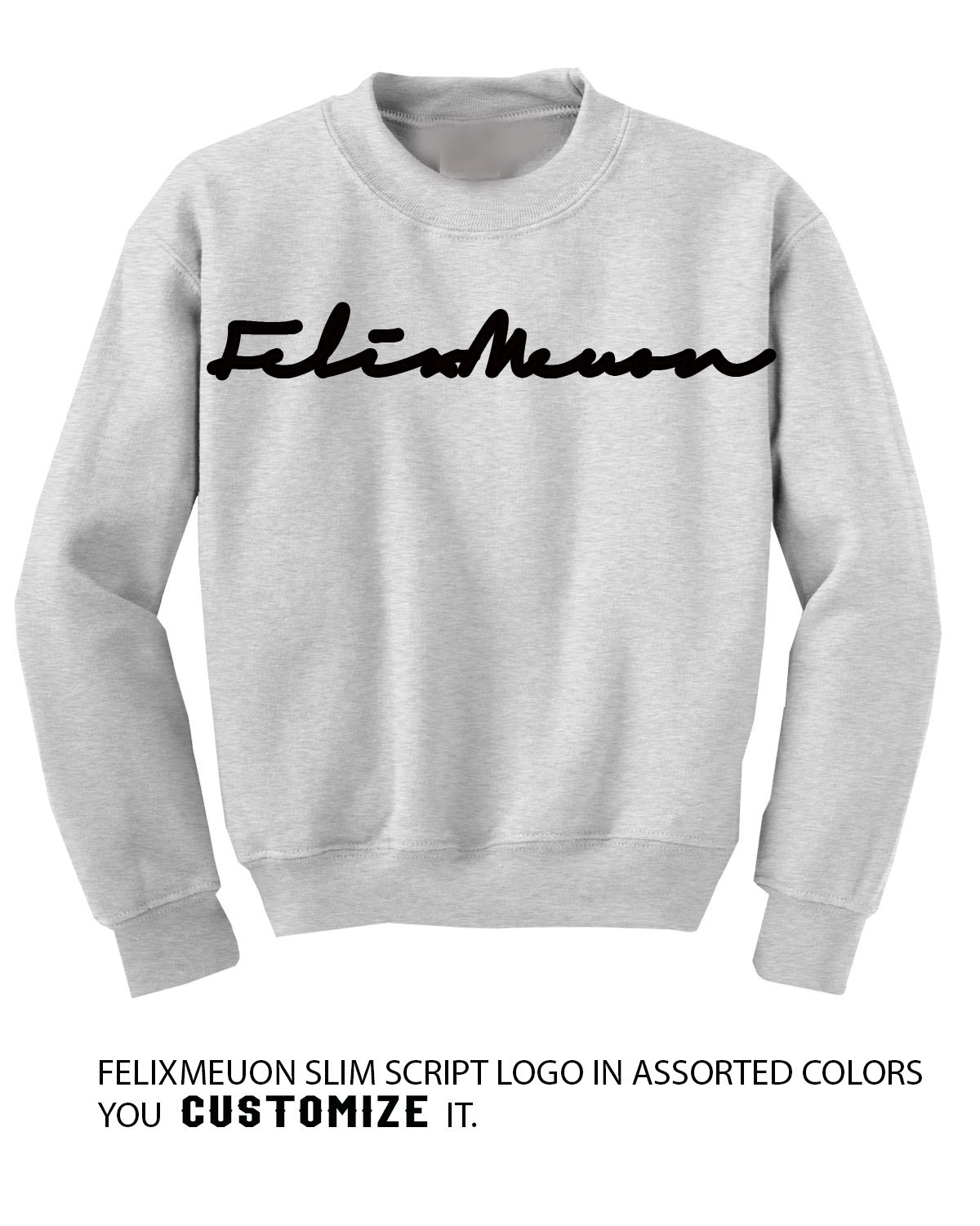 FELIXMEUON SLIM SCRIPT GRAY SWEATER