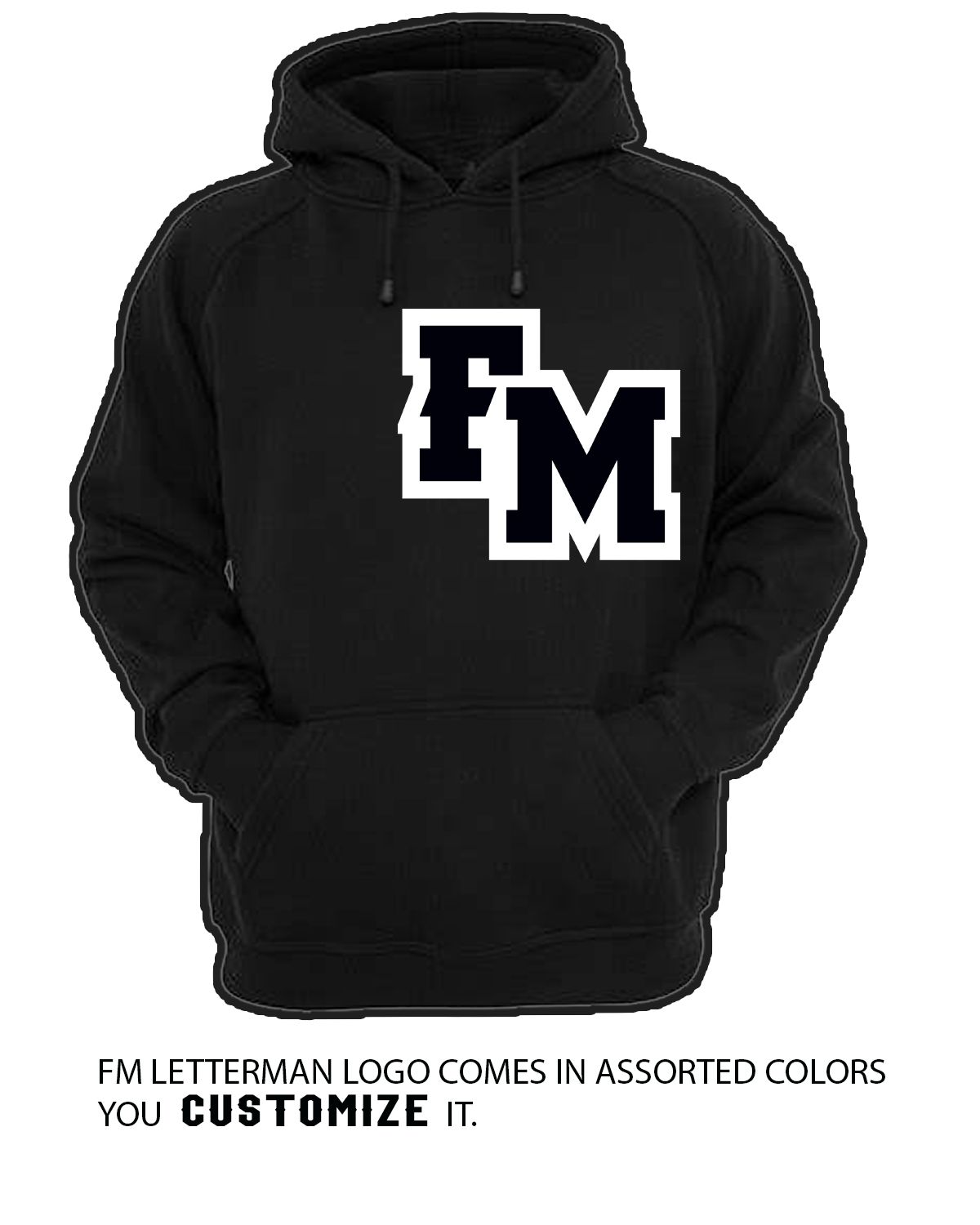 FM LETTERMAN BLACK HOODIE