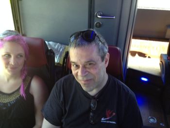 Allison and Allen enjoy the ride to work
