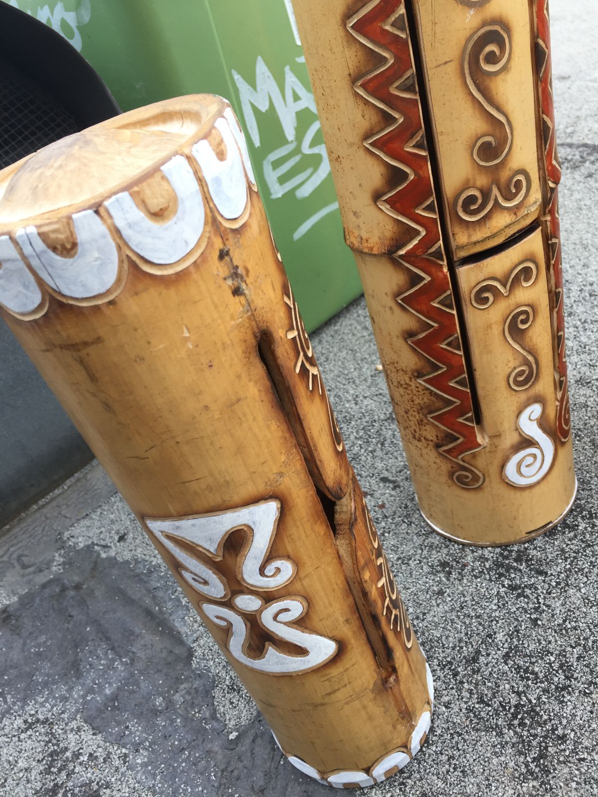 "1" TEPONAZTLI "Engraved, Burned & Natural Pigment Paint" - MADE TO ORDER!!!