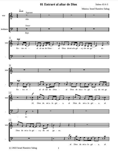 eBook particela para coro de los doce cantos de "Su propósito en mí"