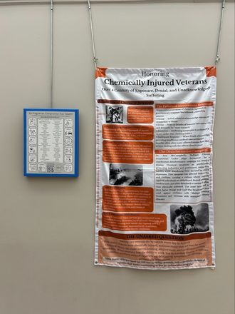 Exhibition work featuring chemically injured veterans at Athens Community Center