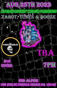 April's Rockin' Merch Presents Tarot Tunes & Booze 