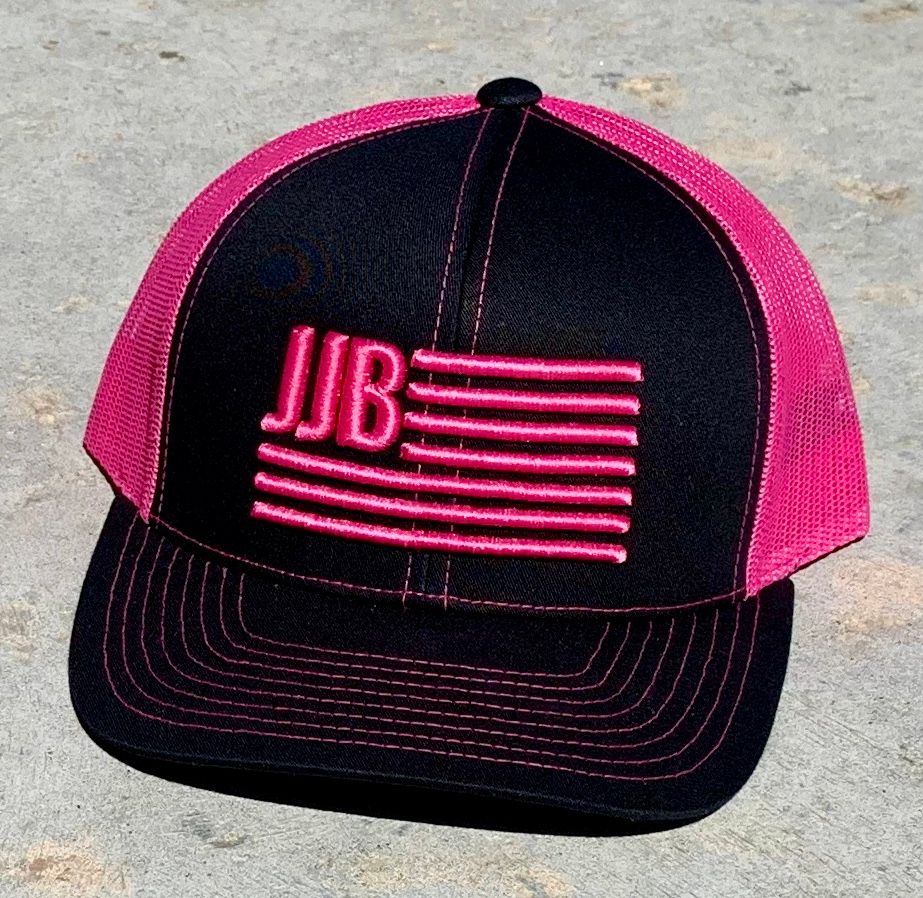 Pink JJB Flag on Pink and Black SnapBack Hat