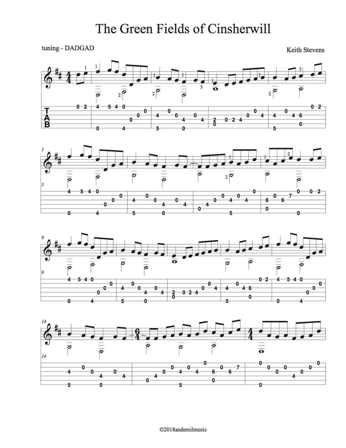 Two Easy Pieces in DADGAD Tuning