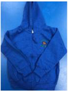 Embroidered Blue Hooded Zipper