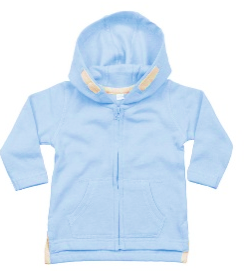 Embroidered Baby Blue Hooded Zippers 