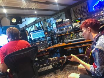 Day 7: Working on the rhythm of the acoustic guitar part for 'Wake Up'.
