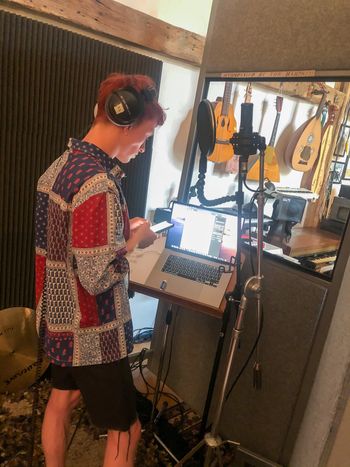 Day 7: Doing the vocal performance for 'Wake Up' & 'Summertime'... Clearly, very focused.
