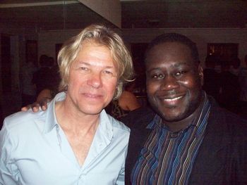 At the Bishop Arts Theather between sets Jeff Golub and Bobby Lee
