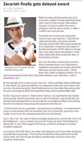 Manila Bulletin Entertainment Feature
