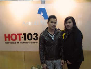 Zac and his sister Rose at HOT 103 Studios promoting his new English album, 'Supernatural'
