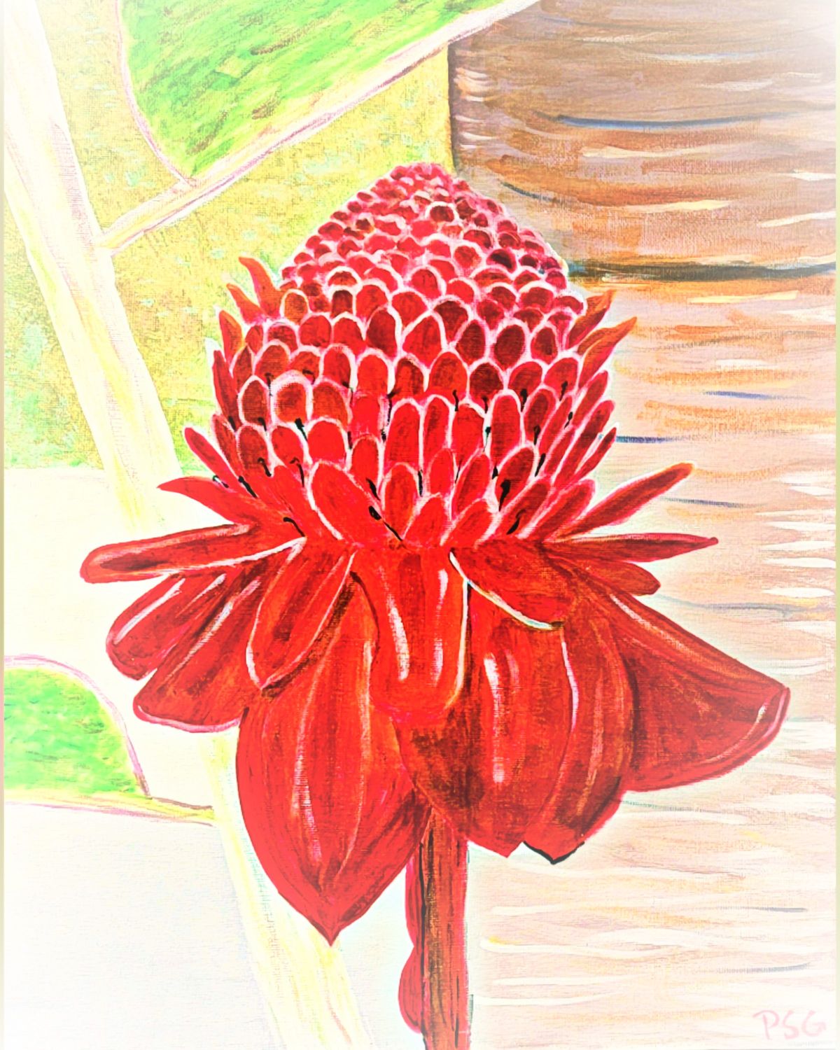 Torch Ginger - 8 x 10 Eco-Art Print by Paula Gilbert