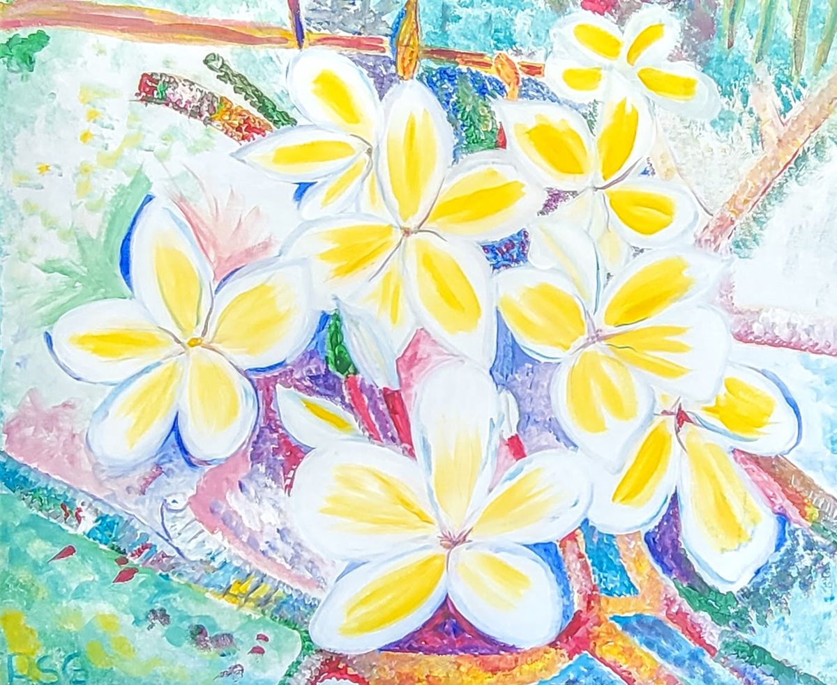 Plumeria Tango - 8 x 10 Eco-Art Print by Paula Gilbert