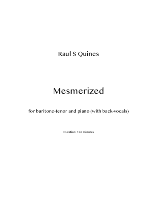 "Mesmerized" Music Score