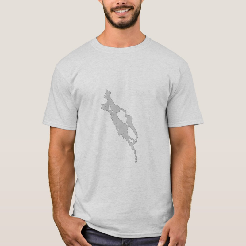 Trout Lake Outline - T-Shirt Crew neck