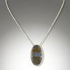 Kentucky Agate & Blue Lace Agate Sterling Silver Inlay/Intarsia Pendant.